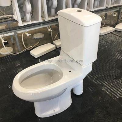 China Double-Flow Hot Sale Stock Goods With Low Price Two Piece Toilet Bathroom WC Floor Mounted Ceramic Toilet for sale