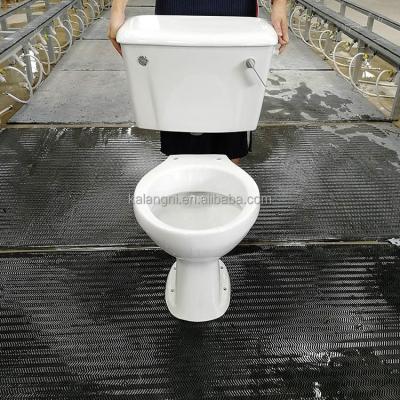 China Bathroom Sanitary Ware Modern Double-Flow Flush Flooring Two-Piece Toilet Plumbing Element Ceramic Wc With Cistern And P-trap Cover Strap for sale