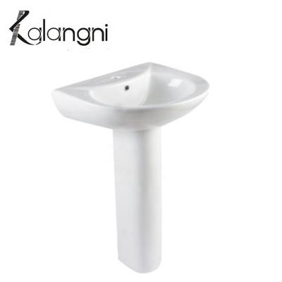 China OEM Modern Slim Ceramic Sanitary Pedestal Full Floor Wash Basin Wall Mounted Pedestal Wash Basin for sale