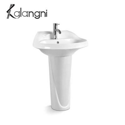 China High Quality Modern Spoon Shape Wash Vanity Basin Round White Console Pedestal Sink Wash Basin Modern Design Single Hole Hand 3D Pattern Hotel for sale