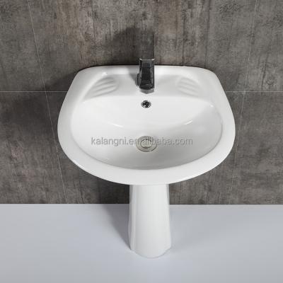 China Easy Clean Ceramic Two Piece Wash Basin Bathroom WC Pedestal Sink for sale