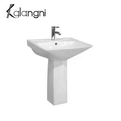 China Diamond Shape Retangular Hand Washsink Modern Ceramic Toilet With Pedestal Wash Basin Sink for sale