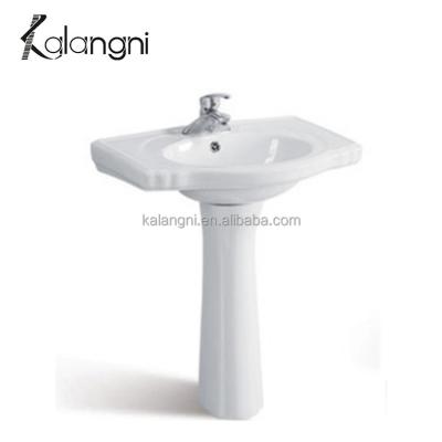 China Traditional Popular Hot Selling Ceramic Bathroom Basins Pedestal Sinks Rectangular Floor Wash Basin for sale