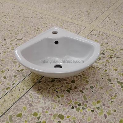 China Traditional Freestanding Triangle Shape Bathroom Supplier Factory Wall Hanging Sink Small Size Wash Basin for sale