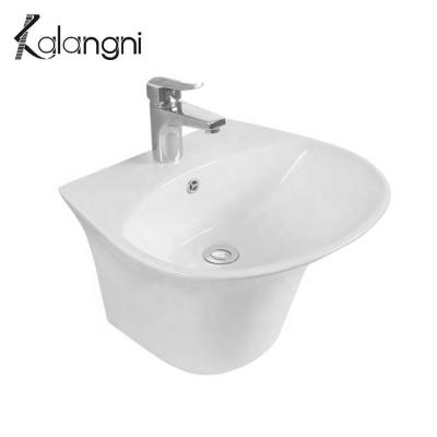 China Modern European Style Toilet Basin Freestanding Oval Wall Hung Mount Bathroom Sink for sale