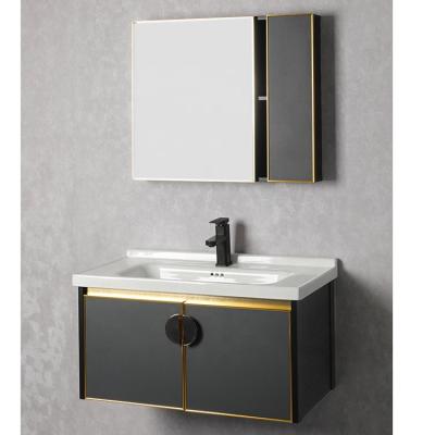 China Modern Cheap Price Wall Mounted Aluminum Bathroom Cabinet Bathroom Vanity Cabinet With Washbasin Sink for sale