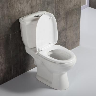 China Traditional Sanitary Ware Floor Standing Toilet Ceramic Roll Down Wash Down Two Pieces Toilet for sale