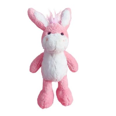 China Funny Custom Stuffed Pink Fluffy Donkey Stuffed Animal Toy for sale