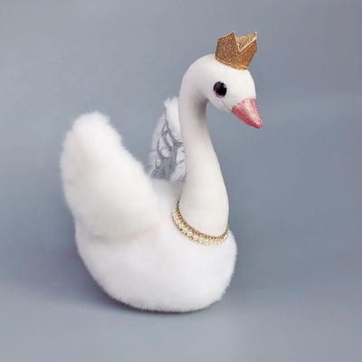 China 100% Handmade Giirl Wholesale High Quality Gift Factory Anime Plush Doll Crown Swan Custom Toys for sale