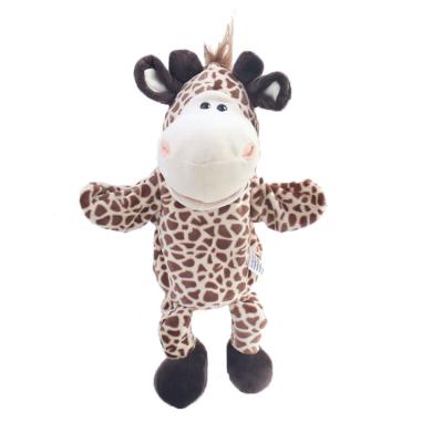 China Handmade Cute Stuffed Soft Toys Giraffe Hand Puppets for sale