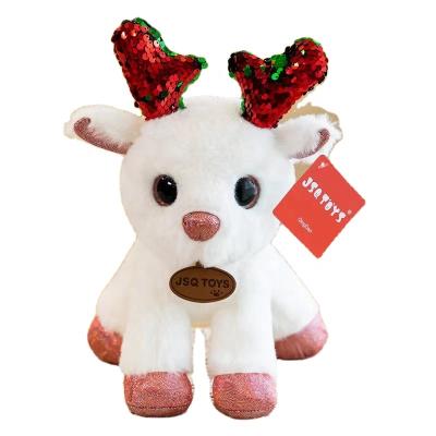 China Lovely Christmas Stuffed Deer Plush Animal Toys For Glitter Elk Red White Soft Toy for sale