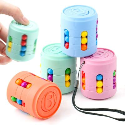 China LJJA15 Plastic Cans Cube Mover Spinner Trigger Stir Toy Ball Rotating Cubes Decompression Fingertip Spinning Bean Fidget Cube for sale