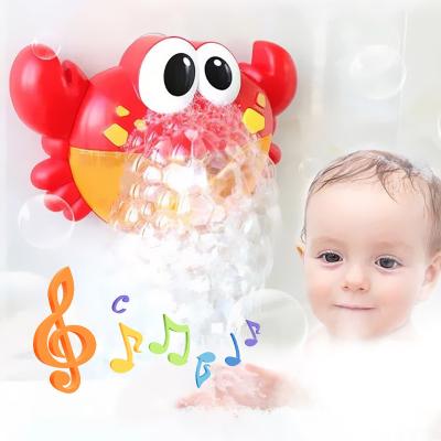 China Cute Baby Bath Maker Toy With Music Automatic Soap Crab Bubble Bath Machine Funny Bubble Bath Machine Automatic Baby Bath Foam for sale