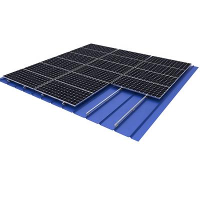 China Industrial Anodized Metal Aluminum Roof Trapezium Energy Panel Solar PV Rack System For Standseam Roof for sale