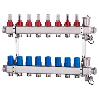 China Floor Heating System 8 Loops 304 Stainless Steel Radiant Floor Heating Manifolds for sale