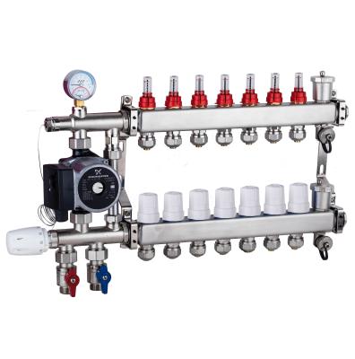 China modern water pump kit underfloor heating system pex mixing manifolds for sale