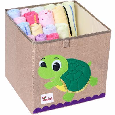 China Cartoon Children's Toy Storage Basket Home Storage Box Folding Cotton And Canvas Clothes Storage for sale