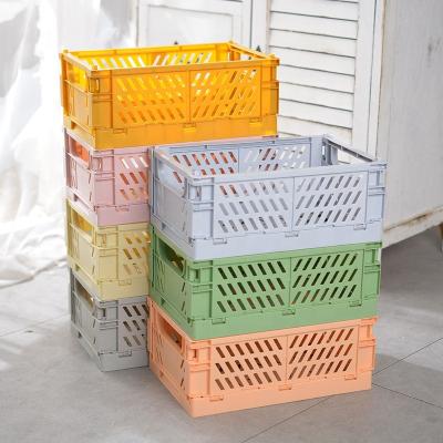 China High Capacity Kitchen Storage Foldable Home Use PP Sustainable Foldable Multi-Color Custom Plastic Basket Storage Basket for sale