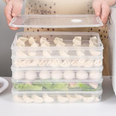 China Crisper Freezer Storage Freshness Preservation Food Box Refrigerator Stackable Dumpling Storage Box Kitchen Storage Containers for sale