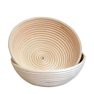 China Heatable Hot Selling Round Kitchen Storage Bowl Bread Proofing Basket Rattan Material For DIY Bread Baking for sale