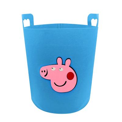 China Large Capacity Folding Clothes Storage Basket Felt Storage Basket Kids Toy Room Viable Storage Basket for sale