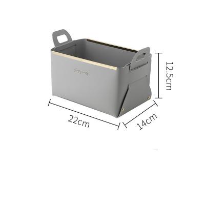 China Custom Stored High Quality Leather Desktop Storage Box Size Bedroom Clothes Storage Basket for sale