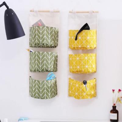 China Minimalist Multifunctional Walls Cotton And Basket Canvas Foldable Storage Laundry Bag Hanging Cotton for sale