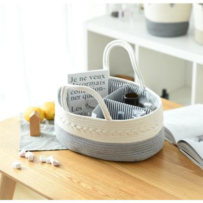 China Universal Viable Portable Woven Storage Baby Diaper Bag Nursery Diaper Babies Laundries Organizer Basket for sale