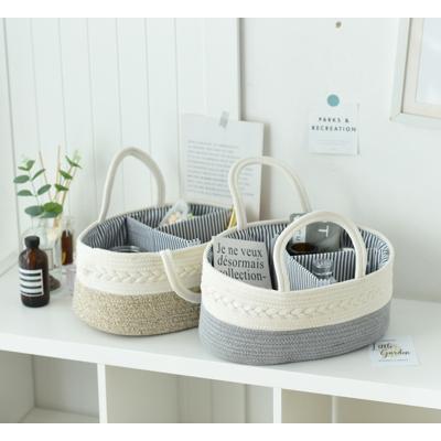 China Customized 100% Sustainable Cotton Rope Basket Baby Ensures Healthy Storage Basket Material For Baby for sale