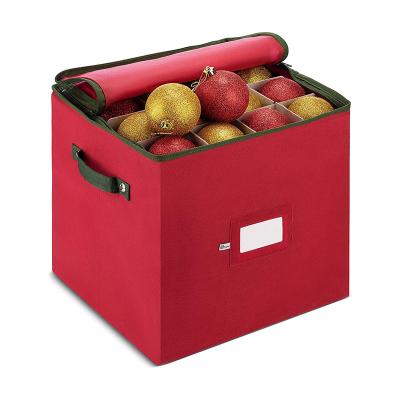 China Factory Folding 600D Oxford Cloth Custom Storage Box With Lid Large Capacity Red Christmas Decorations Accept Custom Logo for sale