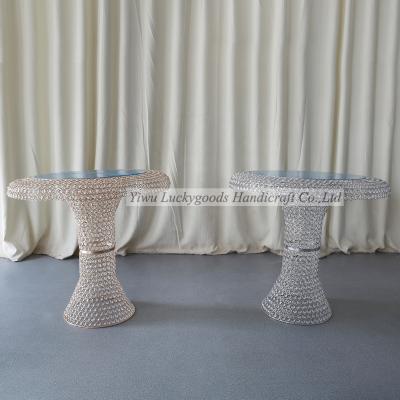 China LG20190606-2 high quality crystal cake table sweetheart luxury wedding cake table for sale