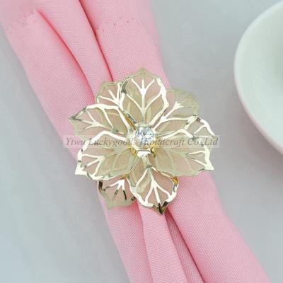 China LJQ001 Wholesale Viable Rose Gold Flower Napkin Ring For Wedding Event Party Decoration for sale