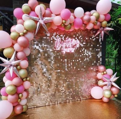 China Wedding Events Party Hot Selling Glitter Panel Wall Design Shimmer Exterior Wall Decoration LG20171213-11 for sale