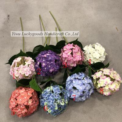 China Payty/Event/Wedding Hot Sale 5 Heads Artificial Blue Hydrangea Silk Flower LF358 For Home Decor for sale