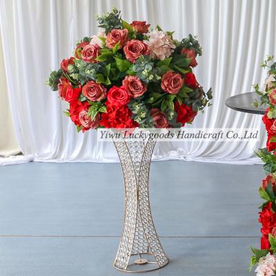 China Silk flower+foam hot seller elegant custom wedding centerpieces artificial flower ball for sale