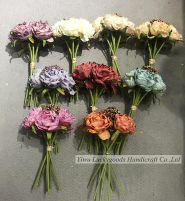 China BH210313-67 Wedding 6 Heads Wedding Bouquet Bridal Bouquet Artificial Flower for sale