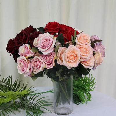 China Wedding hot LFR081 wholesale10 heads artificial rose bouquet artificial flowers for flower wall for sale