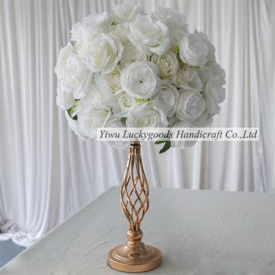 China Wholesale Decorative Wedding Table Centerpiece LFB1653-1-45cm Wedding Table Centerpieces White Flower Ball Decoration for sale