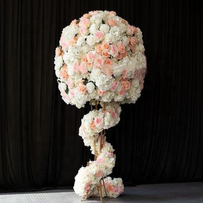 China LFB1491-1 Artificial Silk Rose Flower Kissing Ball Wedding Centerpiece For Wedding Decorative Table Centerpiece for sale