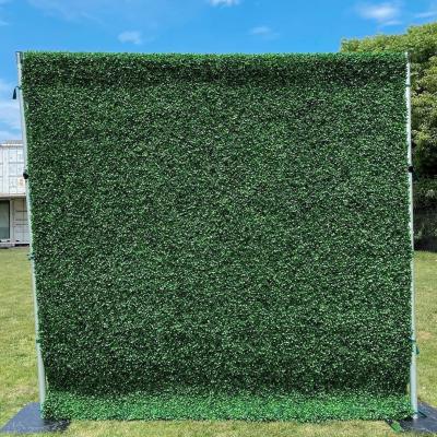 China party & wedding decoration LFB1197 green plastic artificial grass roll up flower wall for party decoration for sale