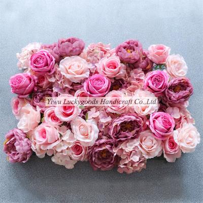 China LFB1662 Wedding Customized Pink Peony Flower Wall Panel For Store Decoration for sale