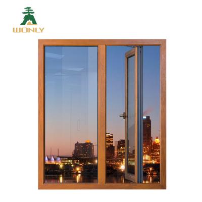 China Swing Folding Aluminum Window For Balcony With Double Hollow Tempered Glass for sale