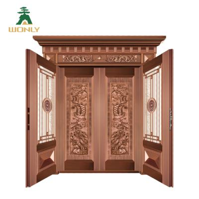 China Double Door Luxury Design Swing Main Door Copper Composite Door for sale