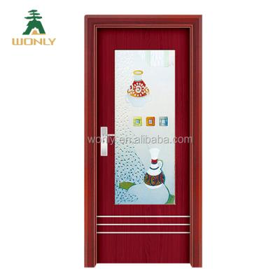 China Modern solid wood interior exterior shed door timber entry door wonly door waterproof for sale