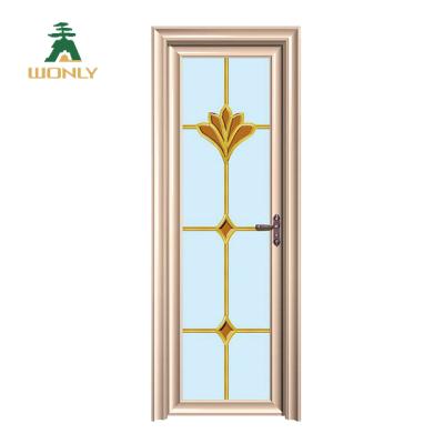 China Swing Toilet Door Design Bathroom Aluminum Door Finish Glass Door for sale