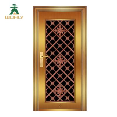 China Hot Selling Gold Color Stainless Steel Swing Gate Security Door for sale