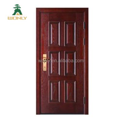 China Anti-theft steel security armored door for Afrian market Turkey bedroom door wooden armored steel entrance door for sale