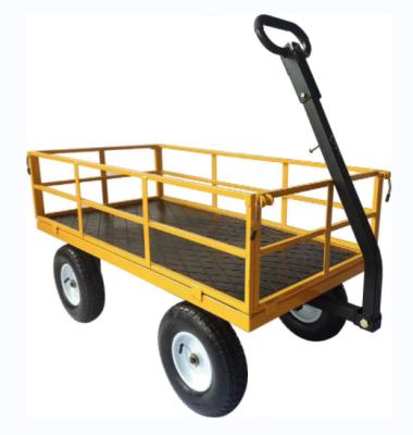 China Large Foldable High Quality Mesh Cart Garden Tools 4 Wheels 1200LBS Metal Garden Tool Cart TP1200 for sale