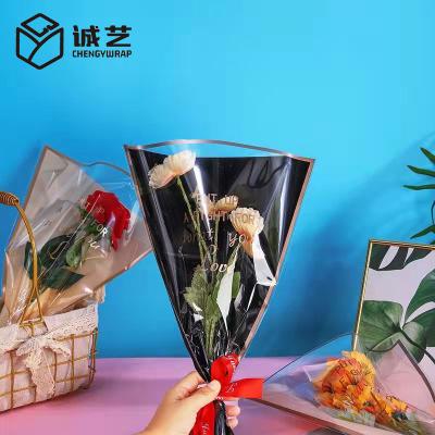 China Newest Selling Opp Gift Bouquet Flower Clear Plastic Flower Display Packaging Flower Waterproof Waterproof Paper Arrangements Wrapping Bag for sale