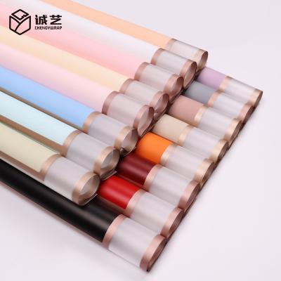 China High Quality Waterproof Gold Edge Flower Wrapping Paper Printing Waterproof Translucent Hot Stamping Packaging Materials for sale